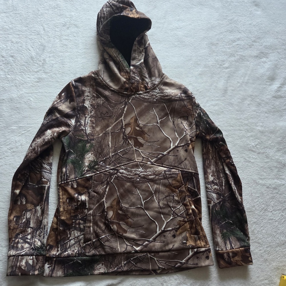 Under Armour Hoodie Youth Boy L RealTree Camo Pullover Sweatshirt Hoodie